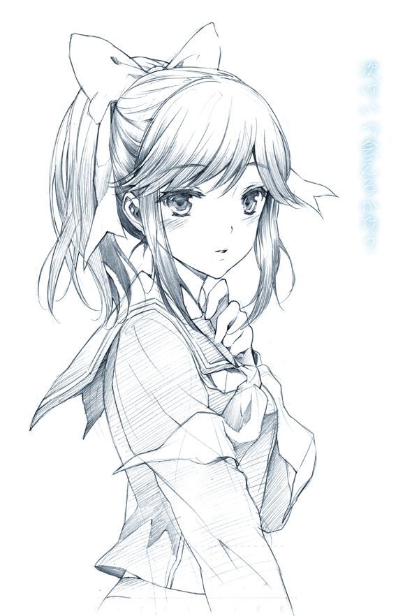 600x882 Drawn Anime Anime Female - Anime Female Sketch