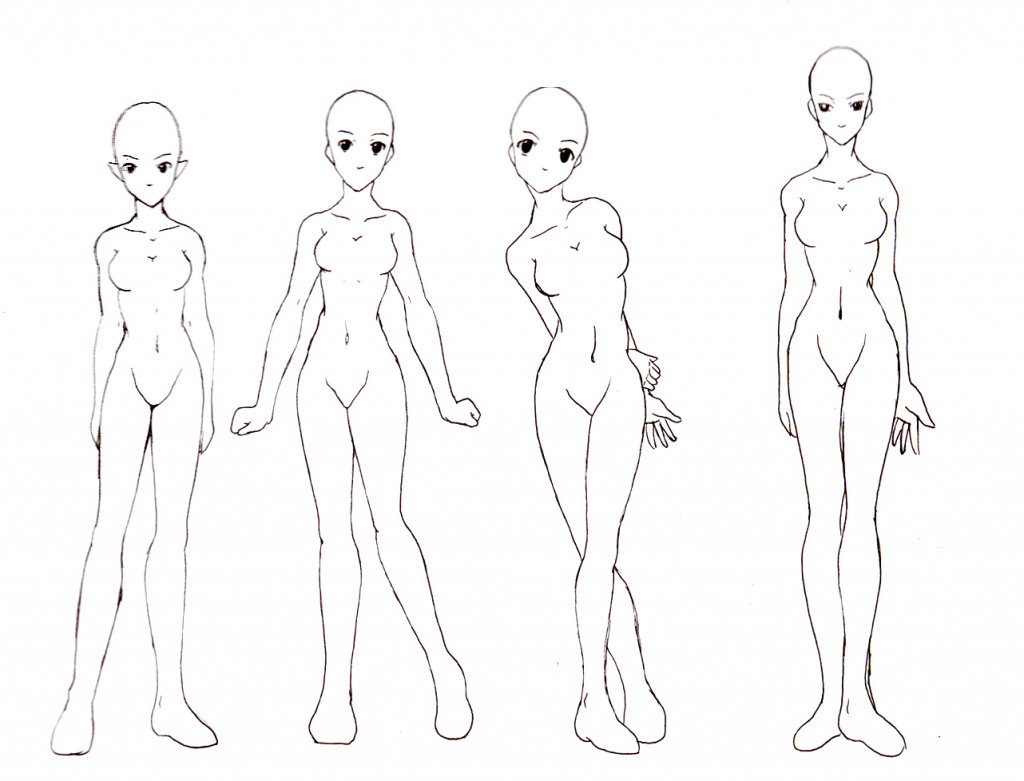 1024x781 Drawing Anime Female Body Anime Girl Drawing Body - Anime Female Sketch