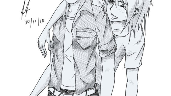 570x320 Pencil Sketches Boy And Girl Images For Gt Anime Girl And Boy - Anime Girl And Boy Sketch