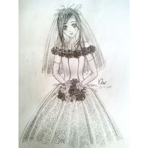 480x480 Drawing Girls Wedding Dress Dresses For Woman - Anime Girl Dress Sketch