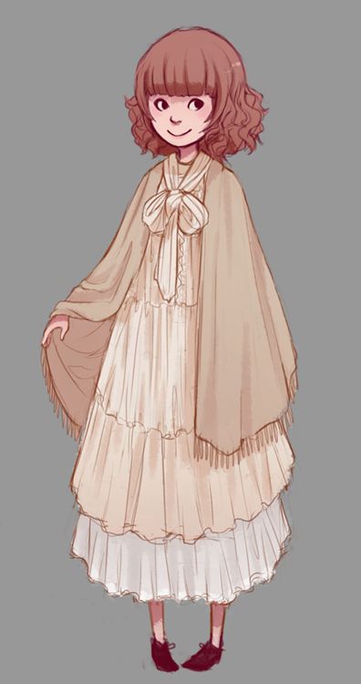 396x750 Drawn Little Girl Dress Drawing - Anime Girl Dress Sketch