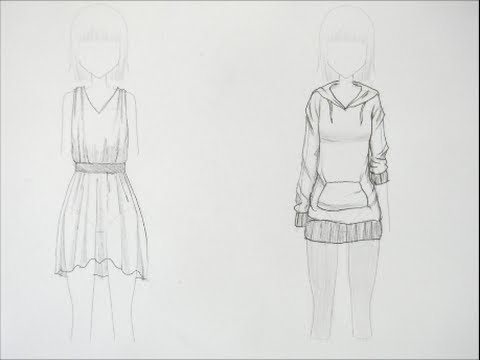 480x360 How To Draw Manga Clothing Folds (Request) - Anime Girl Dress Sketch