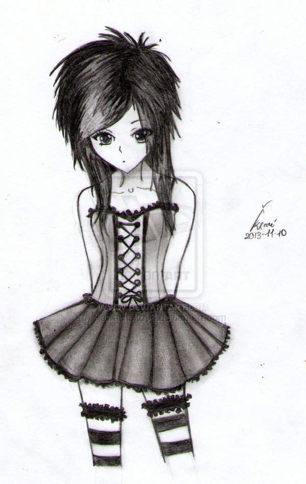 600x947 Meet Lena By Kawaiineko98 On We Heart It - Anime Girl Dress Sketch