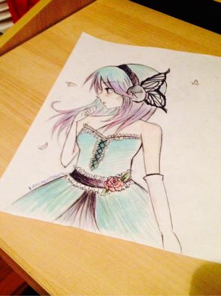 320x427 She Looks So Fancy - Anime Girl Dress Sketch