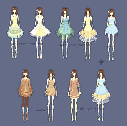 500x497 O3o Fashion Sketches By Quiss On We Heart It - Anime Girl Dress Sketch