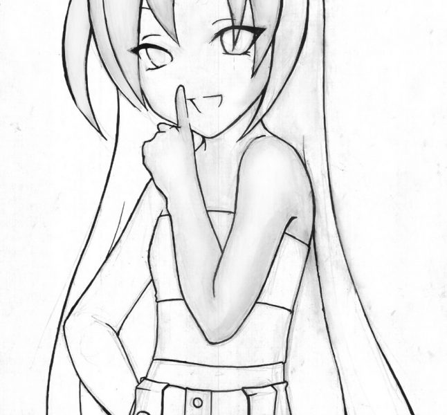 646x600 Easy To Draw Anime Girl 2018 New Coloring Kids - Anime Girl Sketch