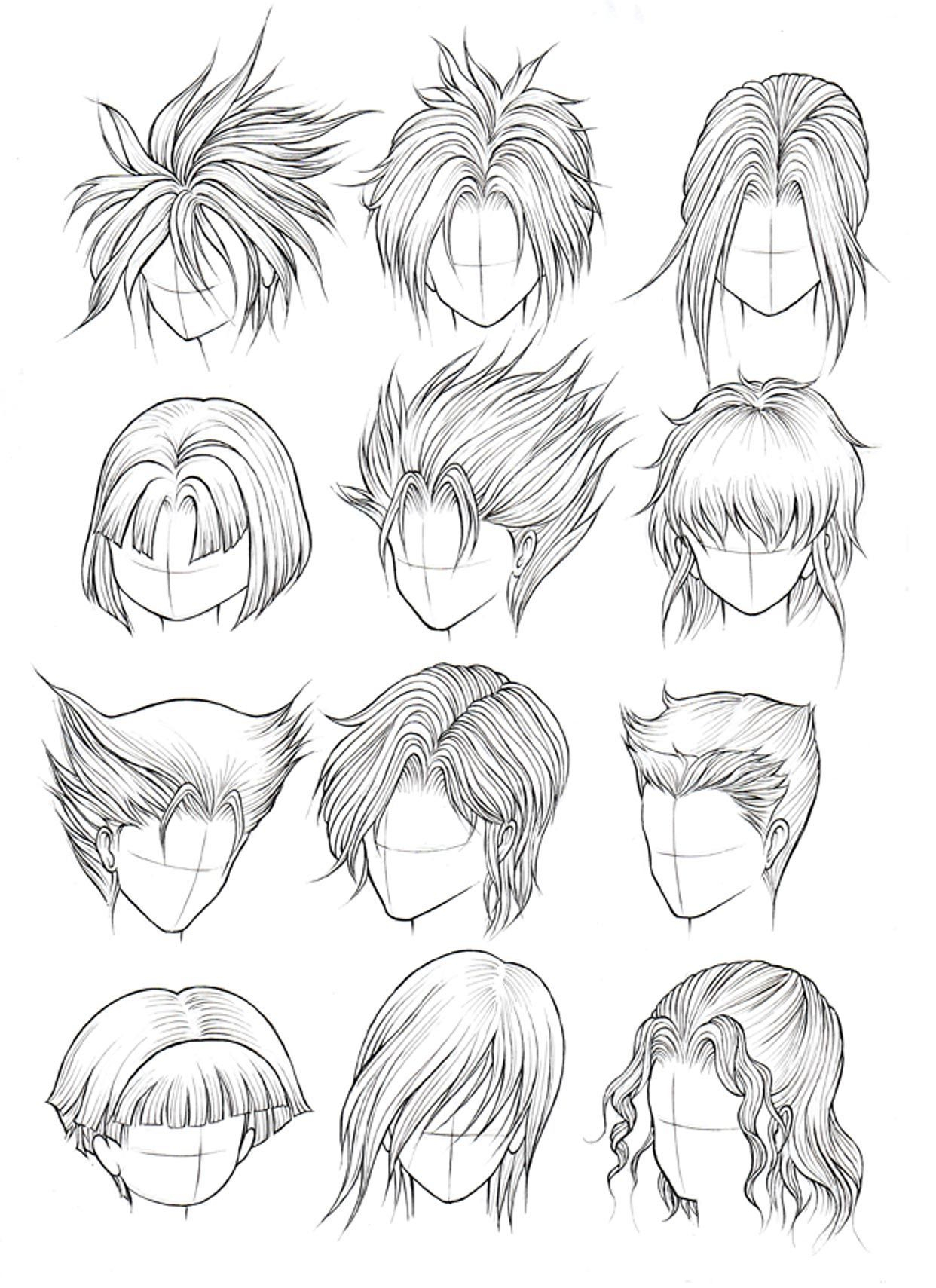 anime short hair drawing