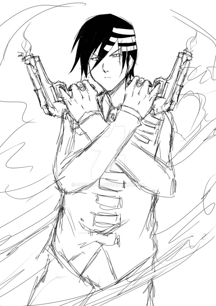 752x1063 Death The Kid Sketch By Fanartbr - Anime Kid Sketch