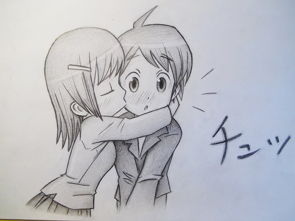 Anime Kiss Sketch At Paintingvalley Com Explore Collection Of