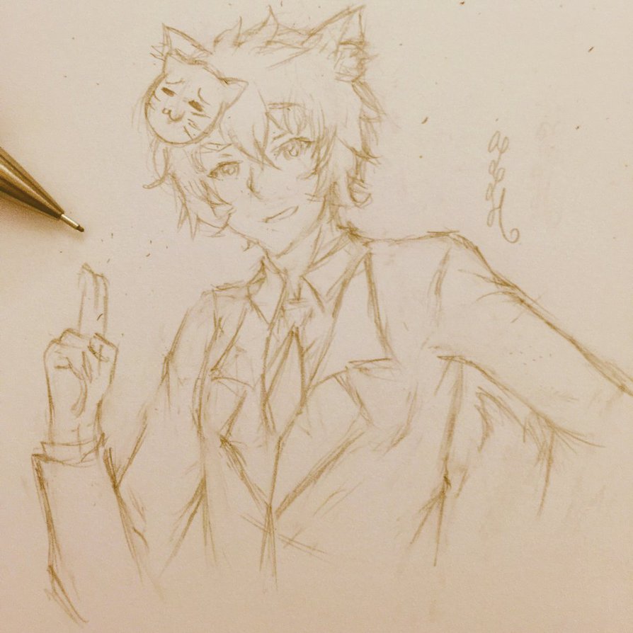 894x894 The Anime Man Sketch By Yangspirit - Anime Male Sketch