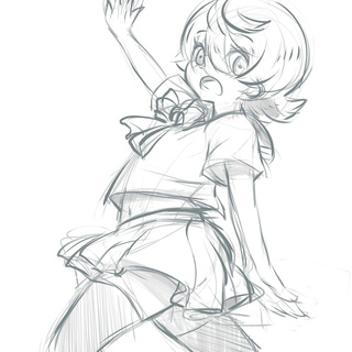 320x320 Practice Sketch - Anime School Girl Sketch