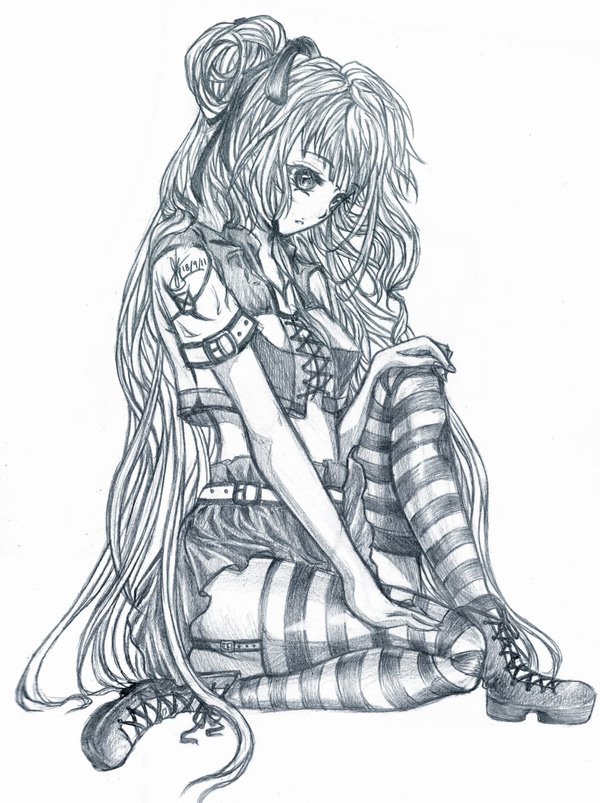 600x803 55 Beautiful Anime Drawings Art And Design - Anime School Girl Sketch