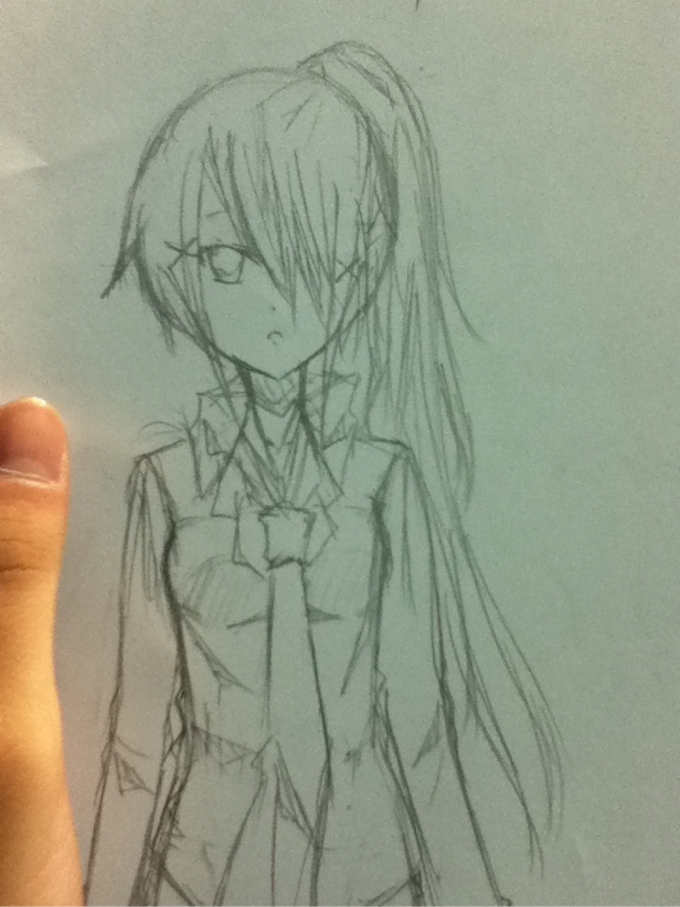 1360x1814 - Anime School Girl Sketch