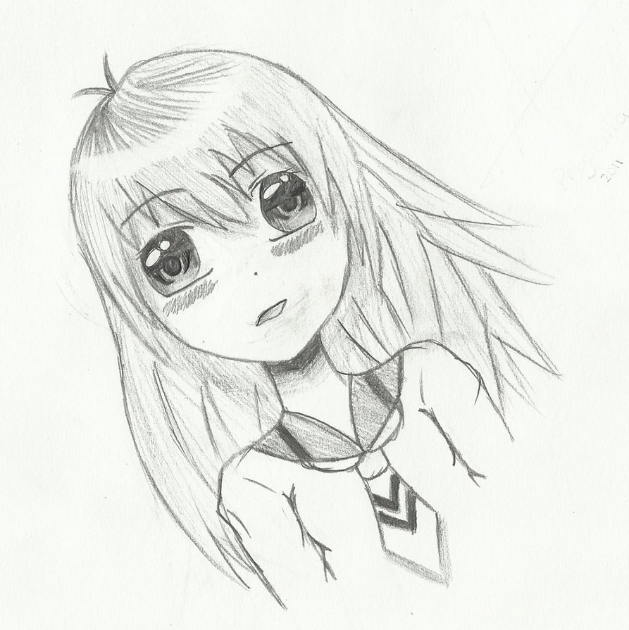893x895 Anime School Girl By Absurdgenius - Anime School Girl Sketch