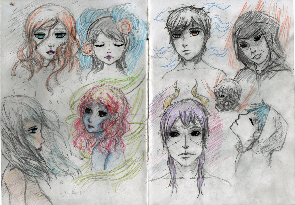 1024x711 Sketchbook Anime Face By Thenay Art - Anime Sketch Book