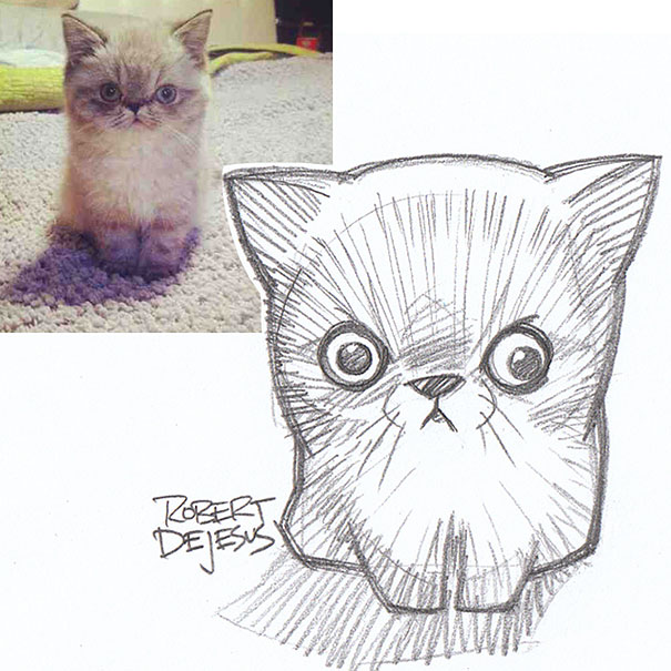 605x605 This Artist Turns Strangers Into Anime Characters Bored Panda - Anime Sketch Drawing