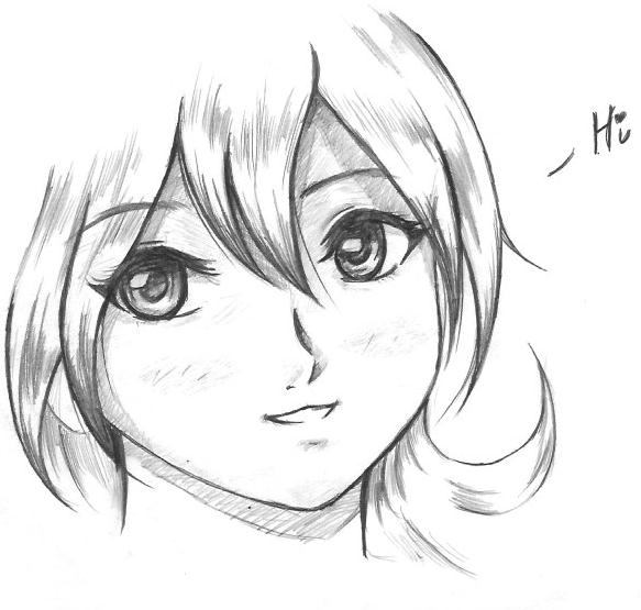 583x555 Anime Sketch By Coolboysent - Anime Sketch Images