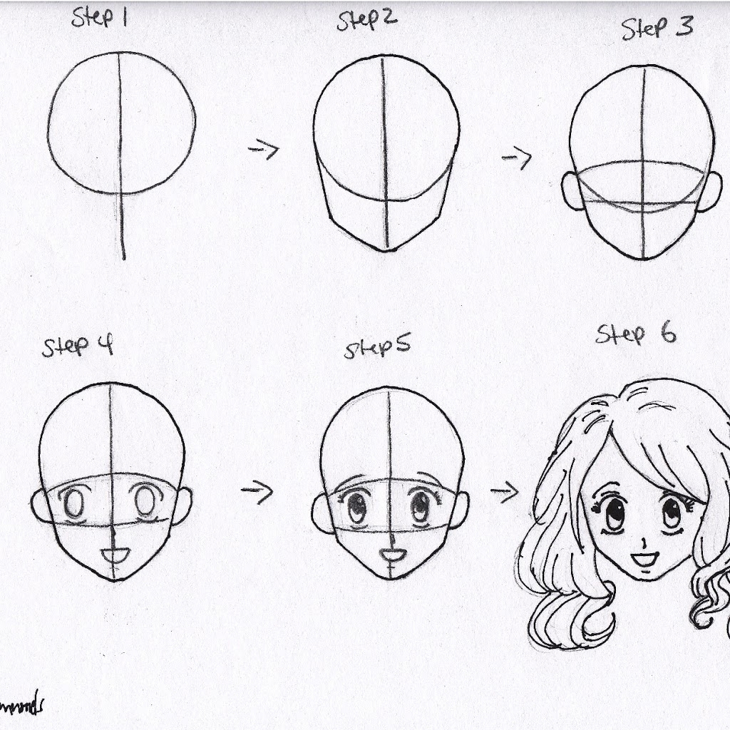Anime Sketch Step By Step at PaintingValley.com | Explore ...