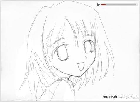476x347 Drawn Manga Simple Drawing - Anime Sketch Step By Step