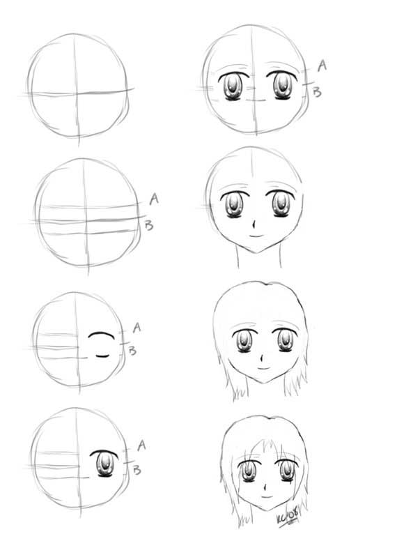 Anime Sketch Step By Step At Paintingvalley Com Explore