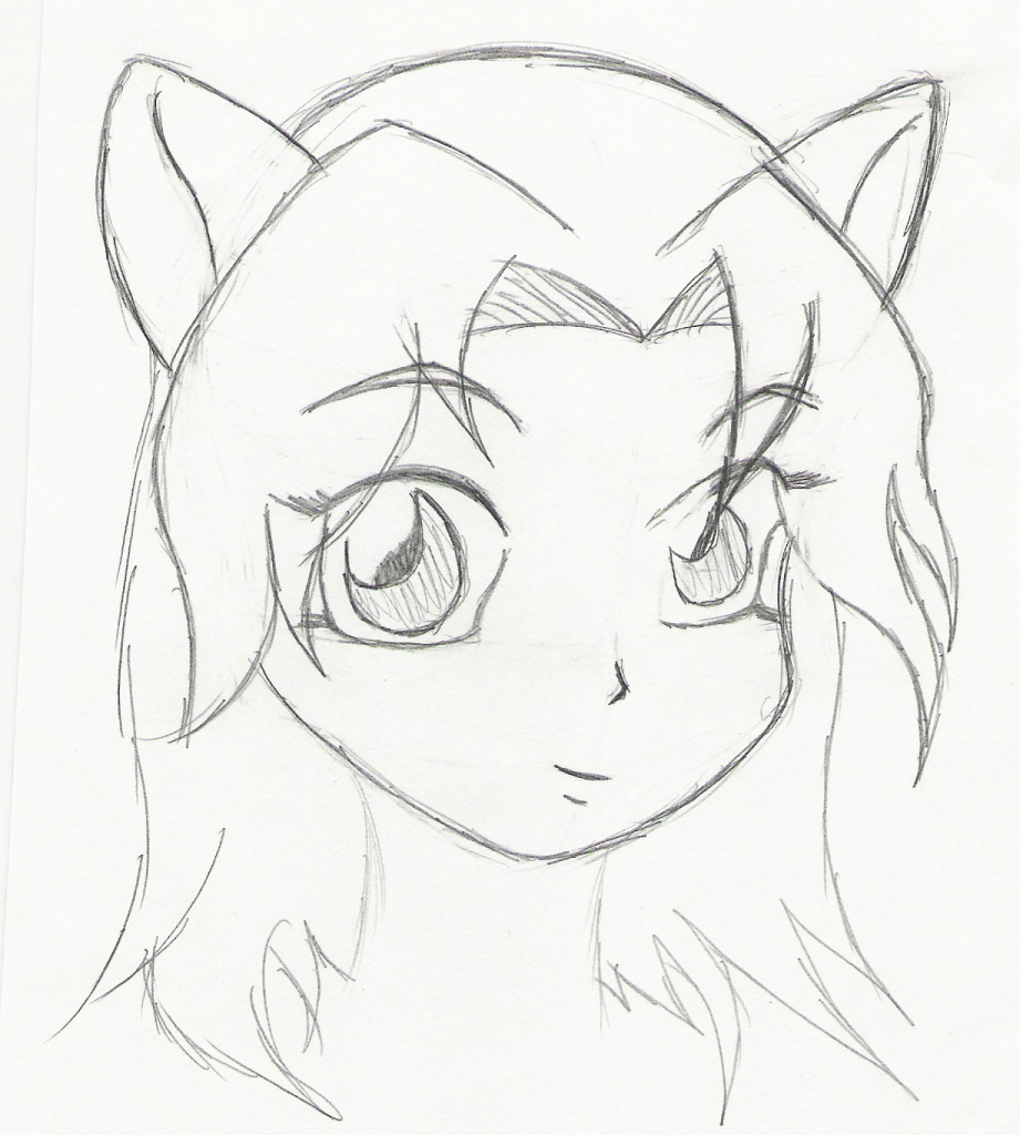 Drawing Simple Beginner Face Anime Drawing Of Girl