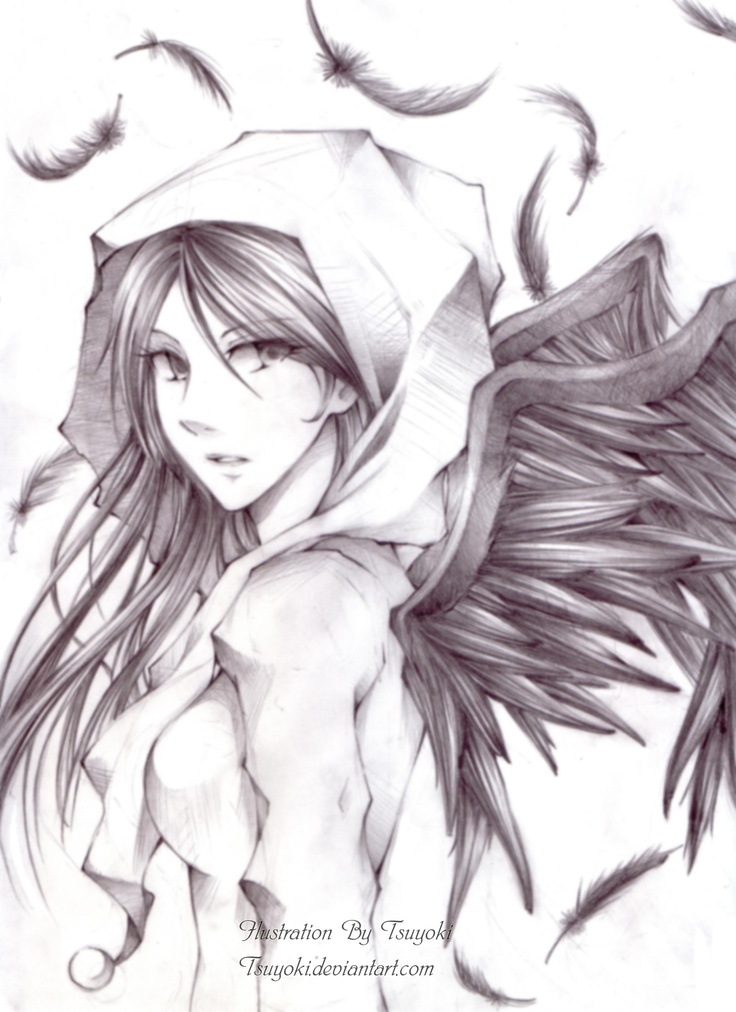 736x1012 Anime Angel Drawing, Pencil, Sketch, Colorful, Realistic Art - Anime Sketches In Pencil