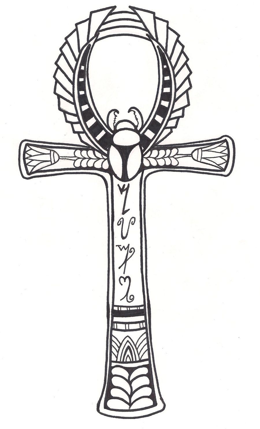 900x1486 Ankh Sketch By On @ Tattoo Ideas - Ankh Sketch