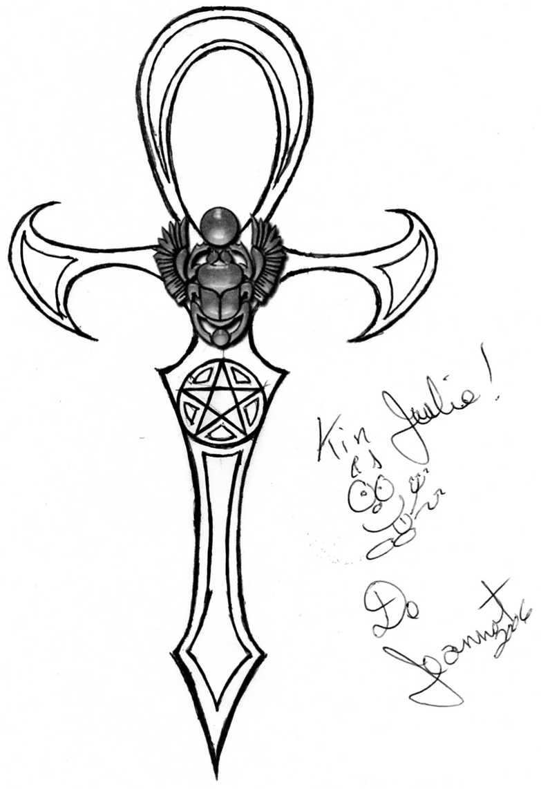 783x1142 Dagger Ankh Tattoo Design - Ankh Sketch