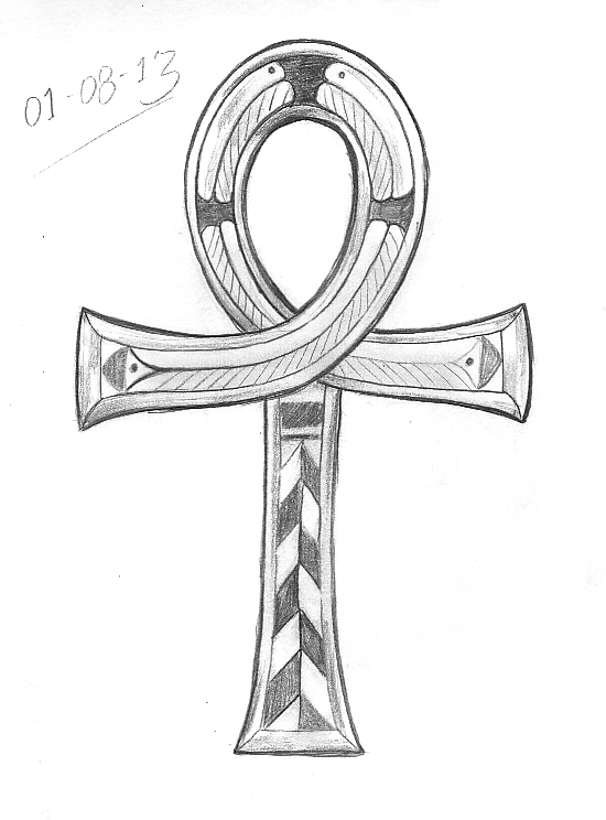 550x744 Tattoo Sketch A Day Egyptian August 1st - Ankh Sketch