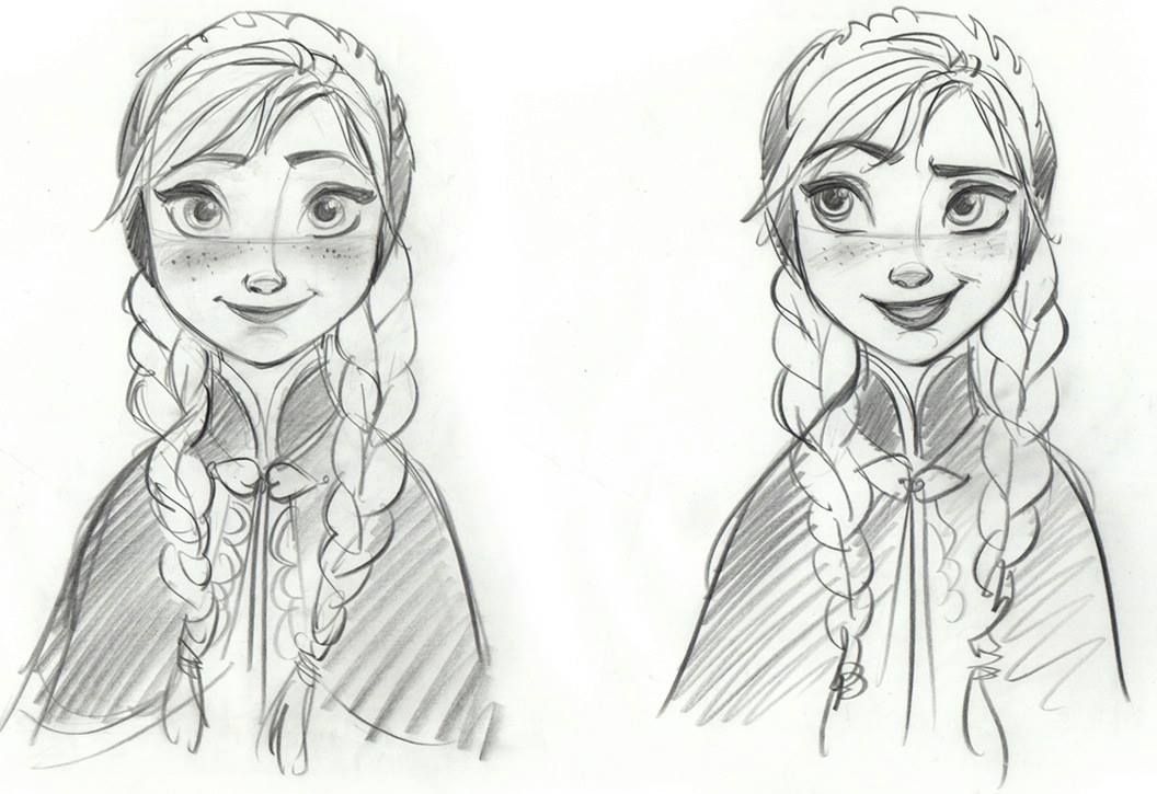 1056x725 Disney Frozen Anna Sketches Details - Anna Frozen Sketch