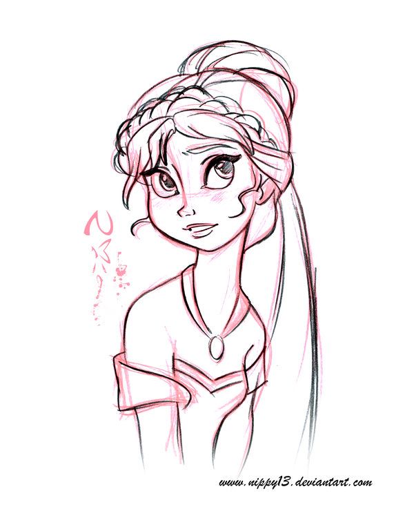 600x763 Pin By On Disney S, Anna And Sketches - Anna Frozen Sketch