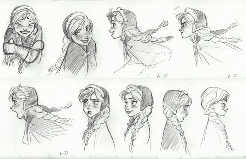 500x324 Princess Anna Sketches Discovered By @naebabe16 - Anna Frozen Sketch