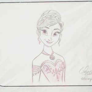 300x300 Disney Parks Frozen Princess Anna Artist Signed Jason Zucker - Anna Sketch