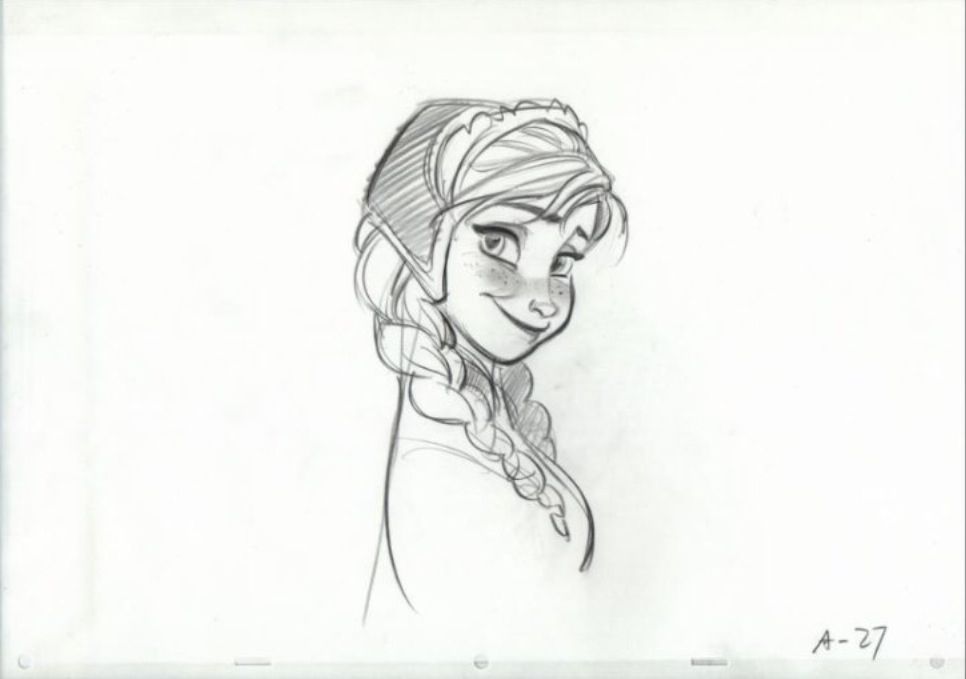 966x679 Frozen - Anna Sketch