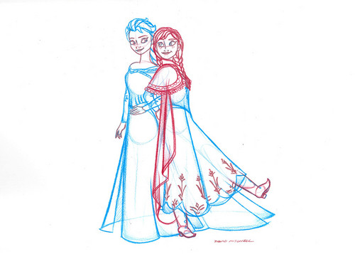 500x357 Frozen Immagini Elsa And Anna Sketch Hd Wallpaper And Background - Anna Sketch