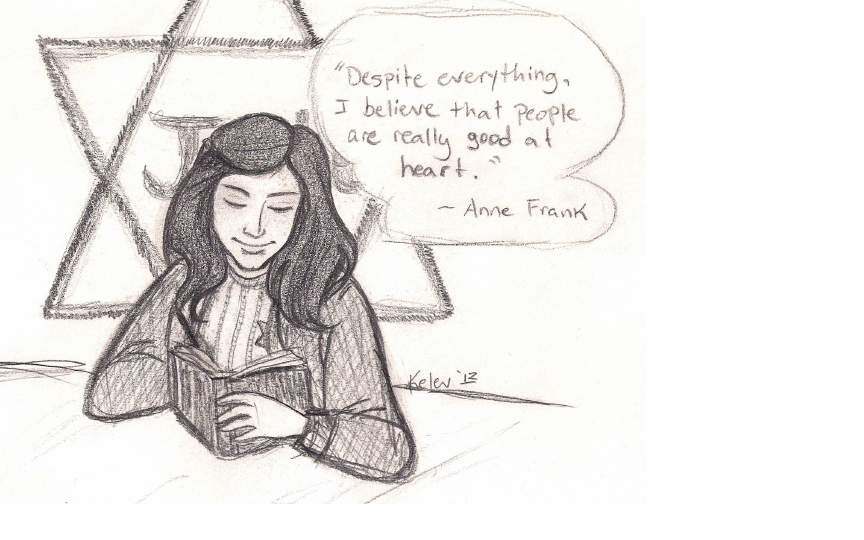 864x540 Anne Frank By Kelev - Anne Frank Sketch