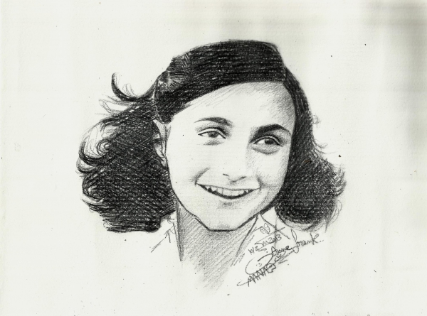 600x445 Portrait Of Anne Frank By Manar On Stars Portraits - Anne Frank Sketch