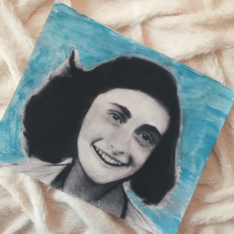 480x480 Free Shipping Without Tracking Anne Frank Charcoal Sketch. - Anne Frank Sketch