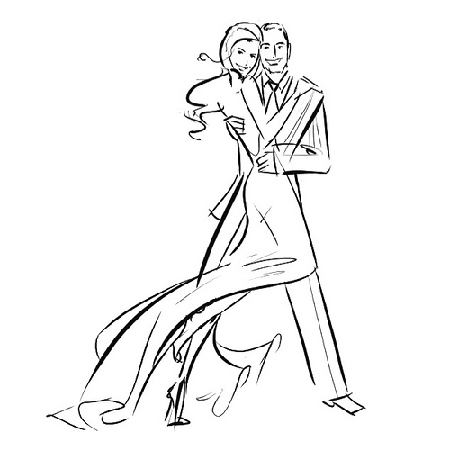 499x500 Creation Of Bespoke Romantic Illustrations - Anniversary Sketches