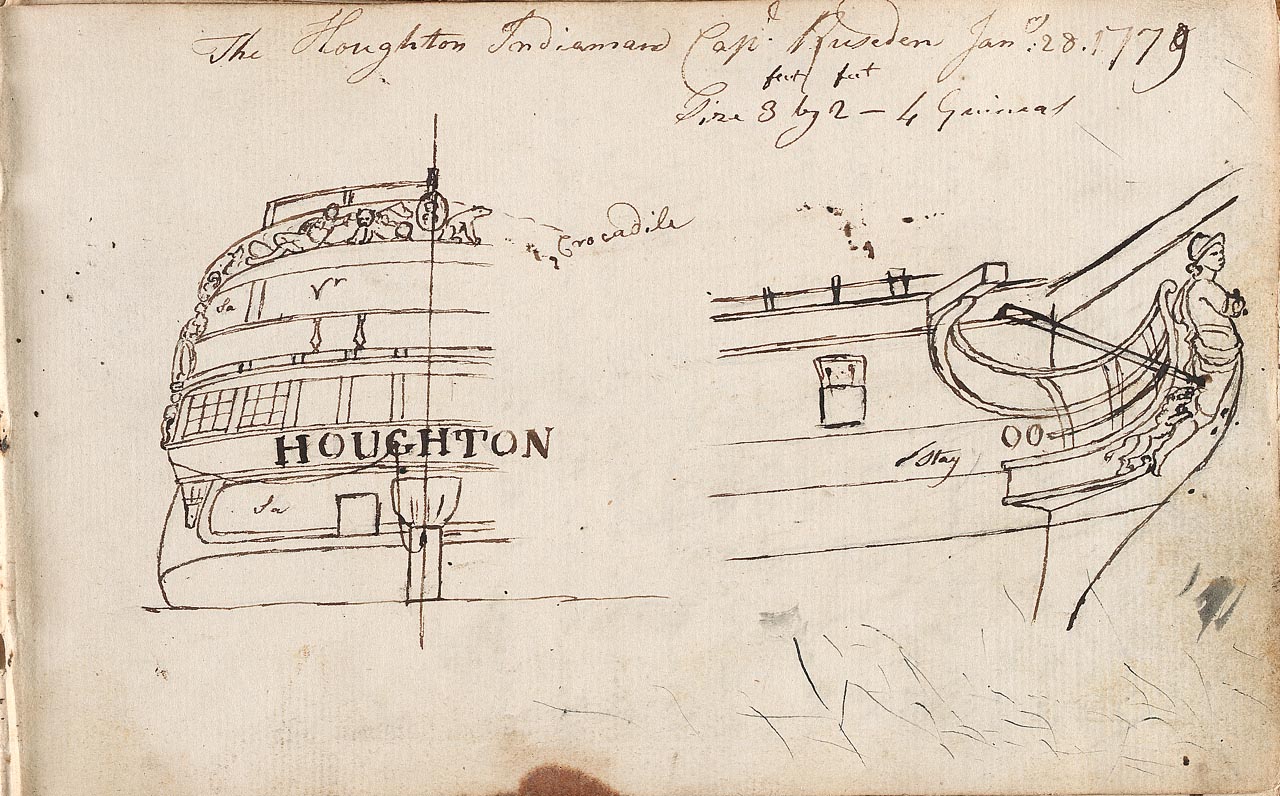 1280x796 Annotated Sketches Of The Stern, Bow And Figurehead Of The - Annotated Sketch