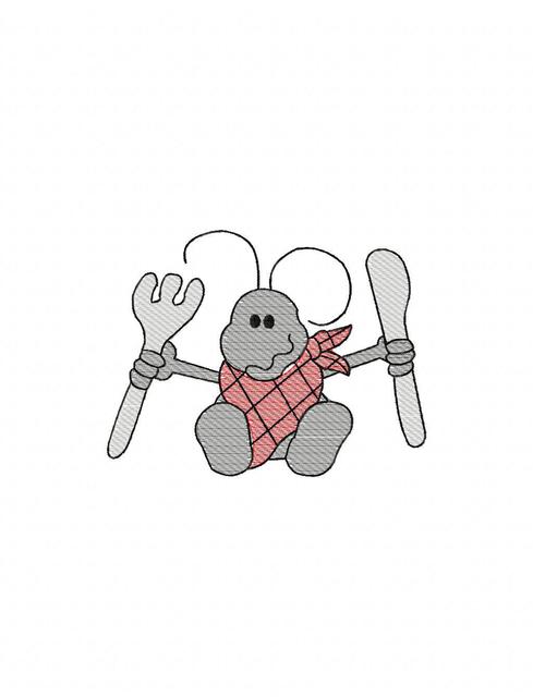 489x640 Cute Ant Waiting To Eat Sketch Embroidery Design - Ant Sketch