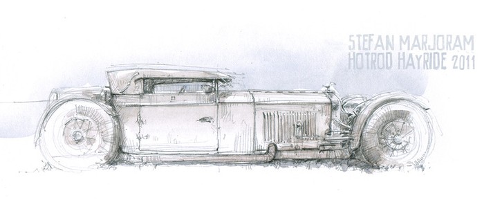 700x302 Four Links Flights Of Fancy, Hotrod Hayride Sketch Hemmings Daily - Antique Car Sketches