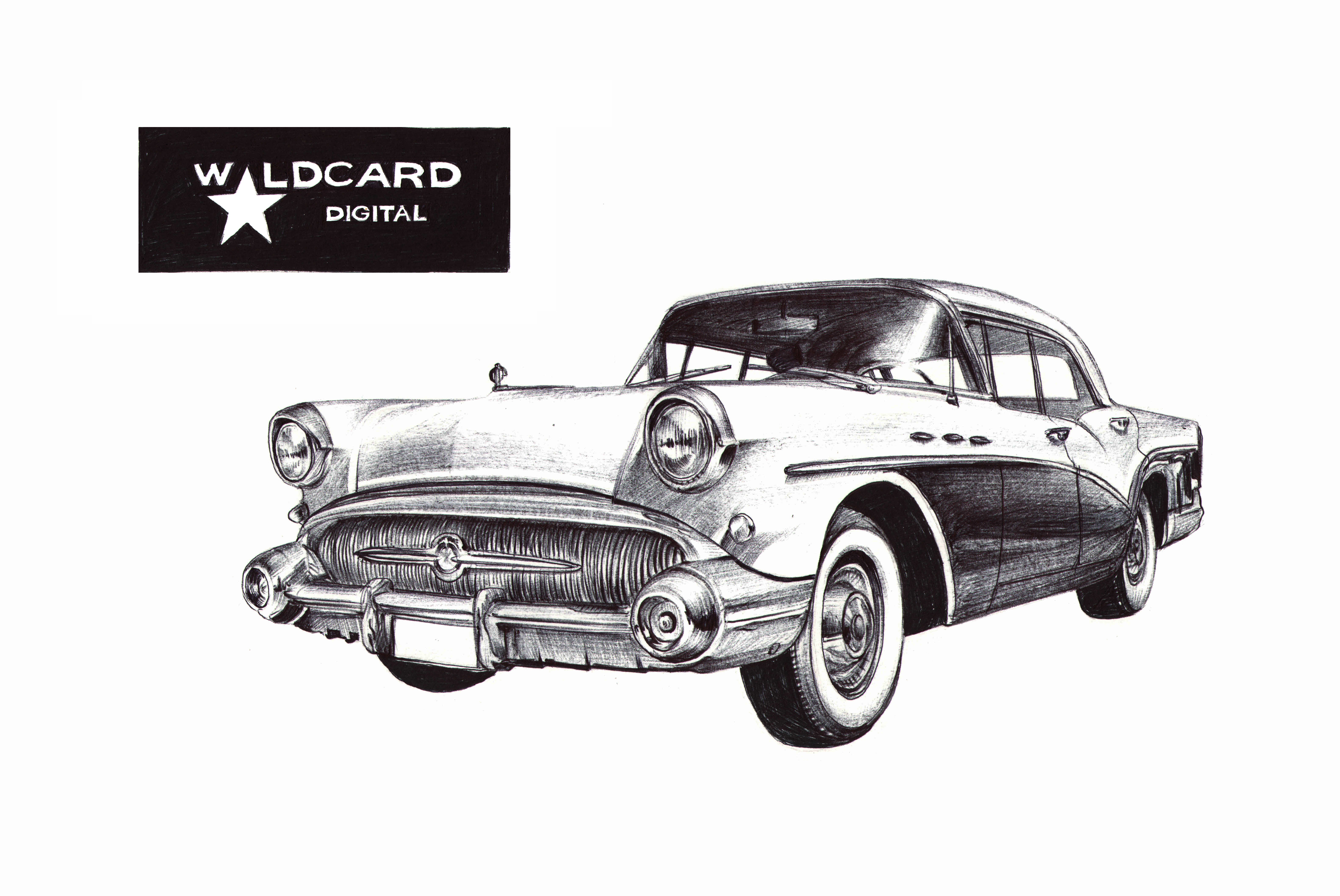 3164x2116 Speed Sketch For Vintage Cars Wildcard Digital - Antique Car Sketches