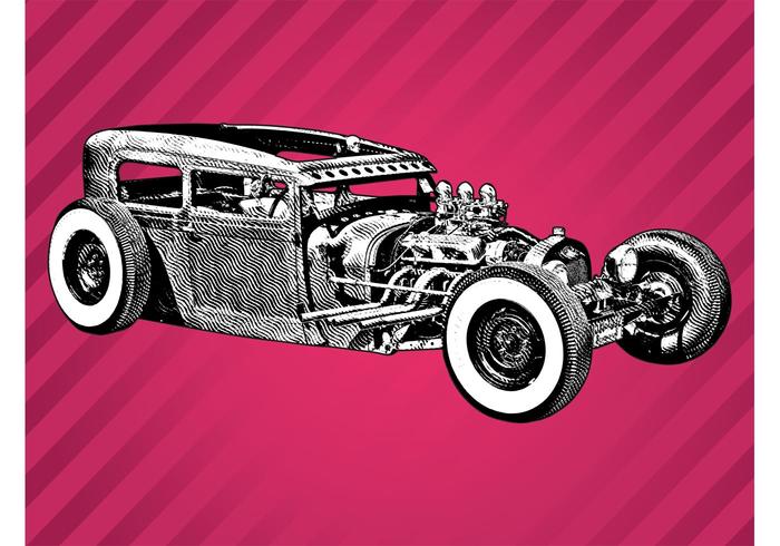 700x490 Vintage Car Sketch - Antique Car Sketches