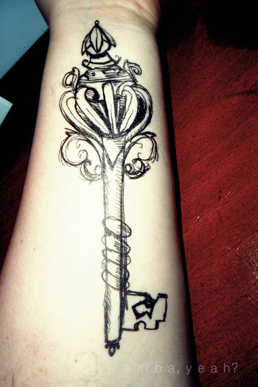 900x1350 Collection Of The Skeleton Key Tattoo Sketch - Antique Key Sketch