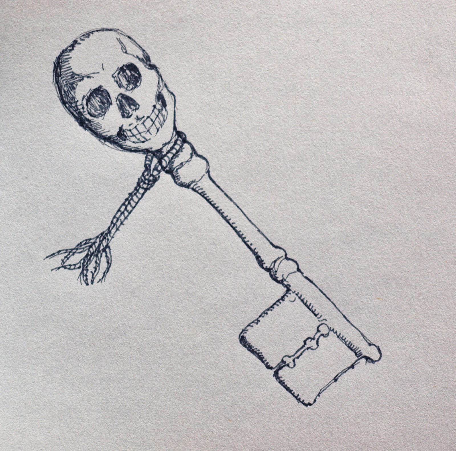 1600x1584 Drawn Broken Heart Skeleton Key - Antique Key Sketch