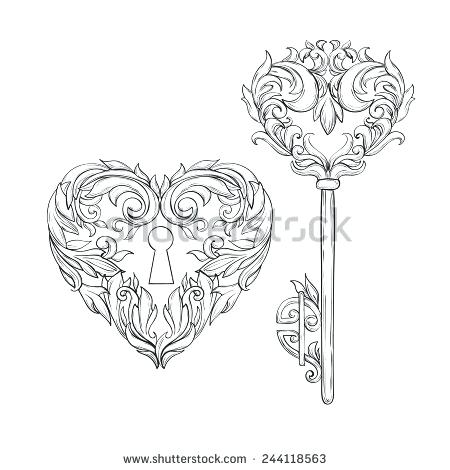 Antique Key Sketch at PaintingValley.com | Explore collection of ...