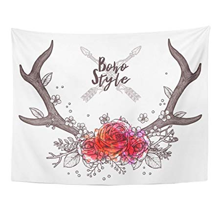 450x450 Emvency Tapestry Mandala 60x80 Inch Home Decor Floral Antler - Antler Sketch