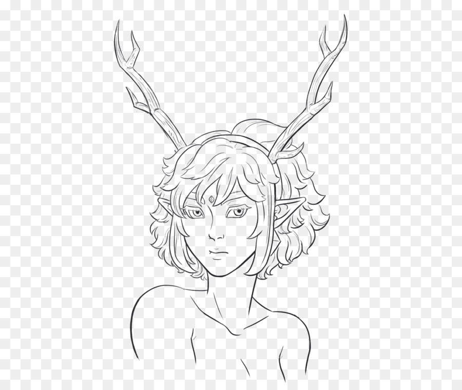 900x760 Nose Line Art Antler Sketch - Antler Sketch