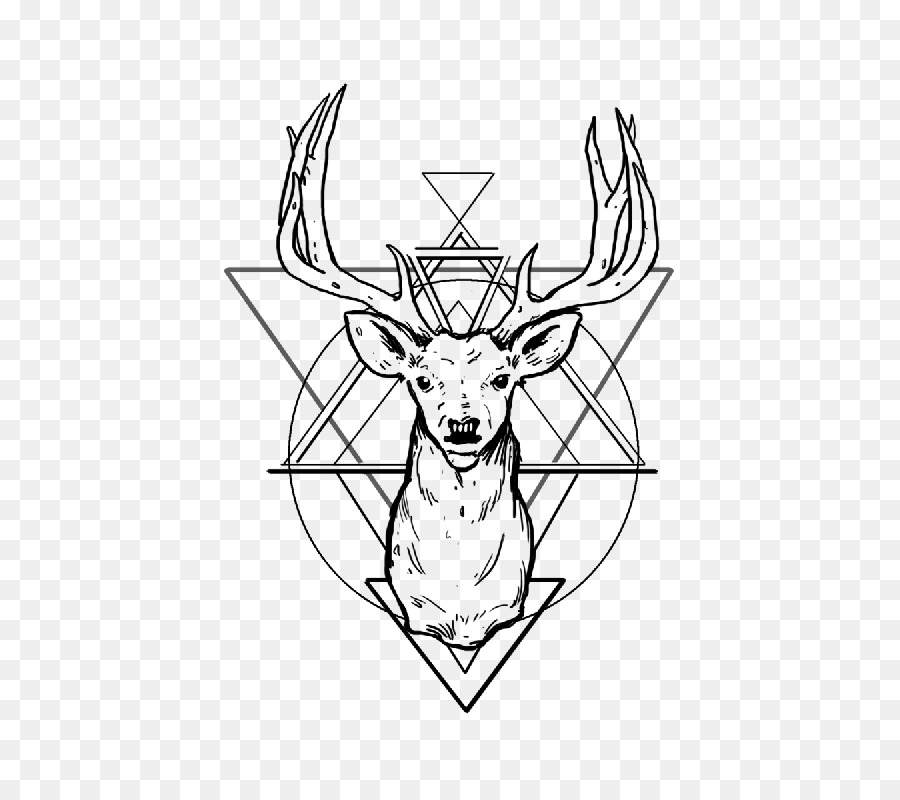 900x800 White Tailed Deer Tattoo Antler Drawing - Antler Sketch